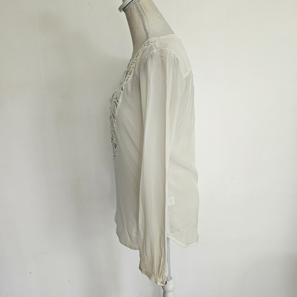 Twelfth Street by Cynthia Vincent "Both Sides Now" Lace Bib Blouse - Picture 6 of 12